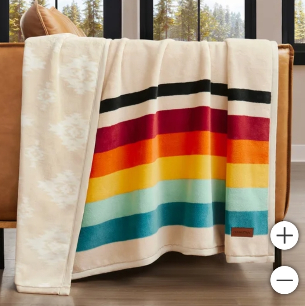 Pendleton Reversible Plush Throw, new